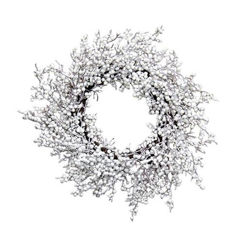Snowball Glittered 20" Faux Winter Wreath