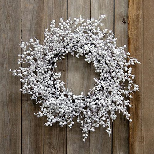 Snowball Glittered 20" Faux Winter Wreath - Image 2