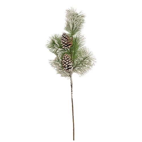 π Snowfall Pine 35" Faux Evergreen Pick