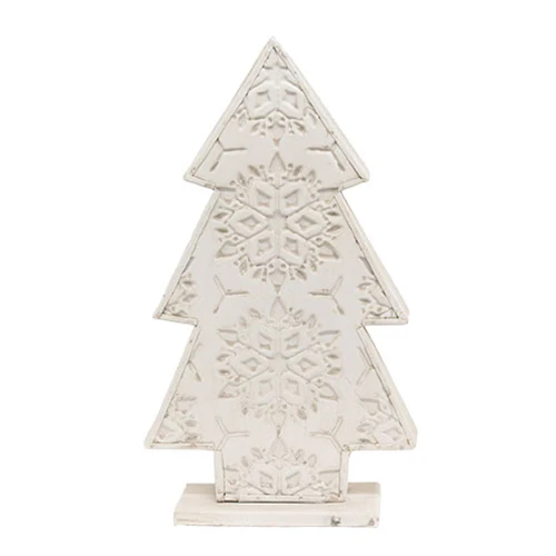 💙 Snowflake Embossed Distressed Metal 14" Christmas Tree - Image 2