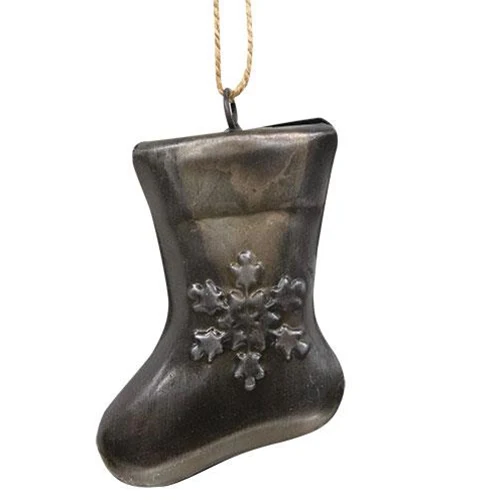 💙 Snowflake Embossed Metal Stocking Ornament