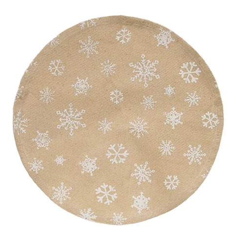 Snowflake Natural 13" Round Mat