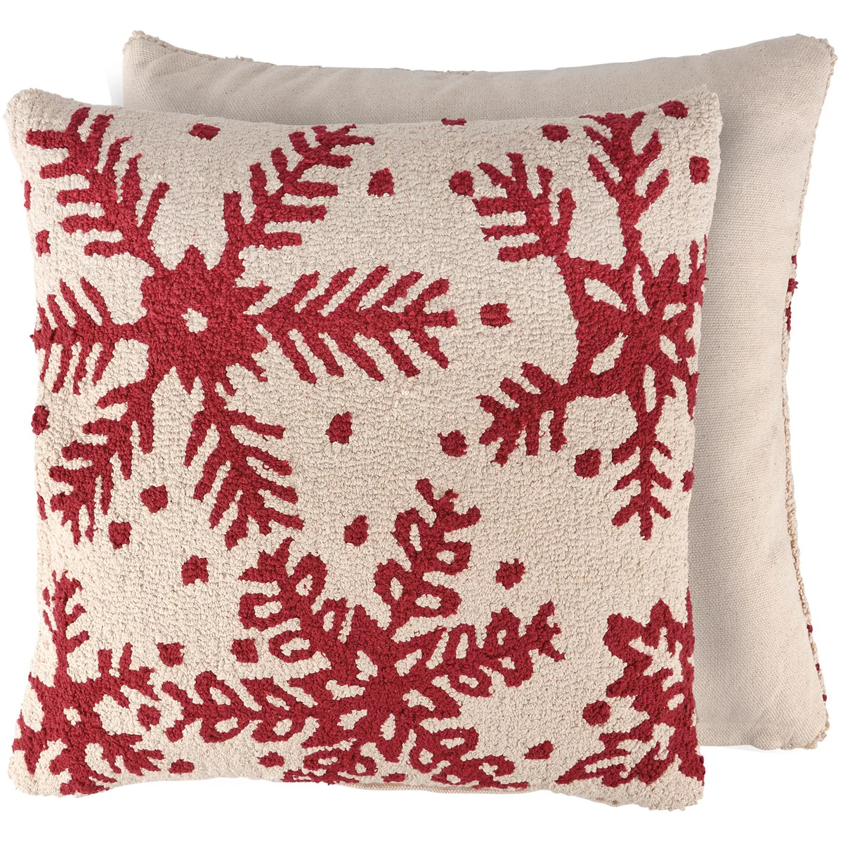 Snowflakes Red and White 18" Accent Pillow - Image 3