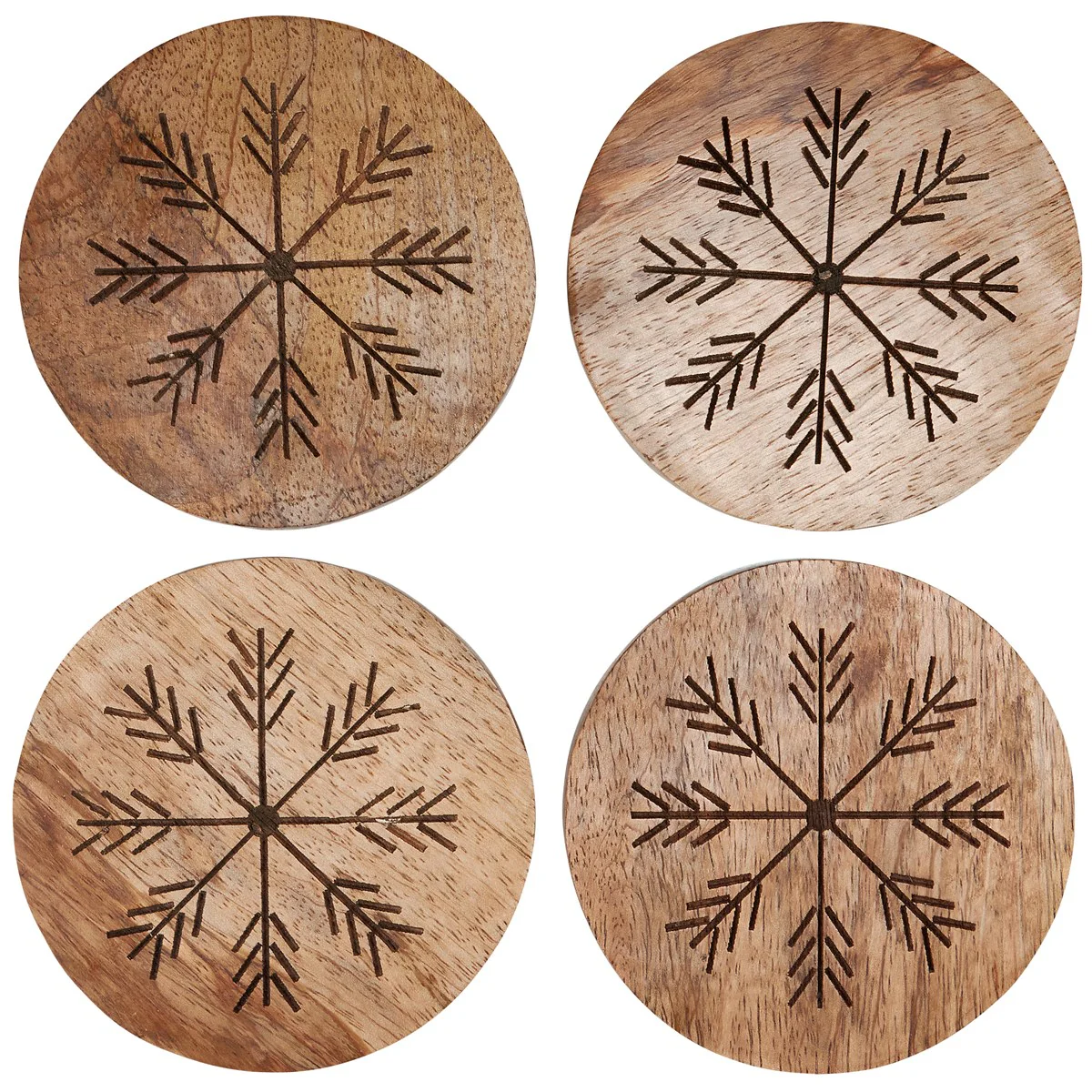 Snowflakes Wooden Coaster Set - Image 3