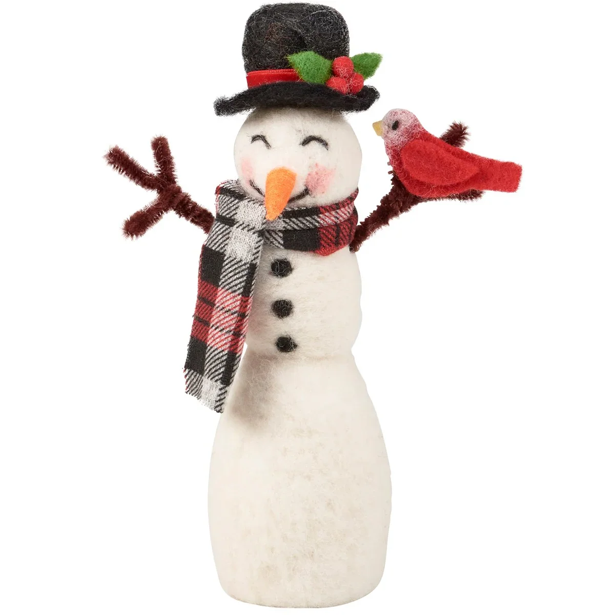 π Snowman & Cardinal 7.75" Felt Figure