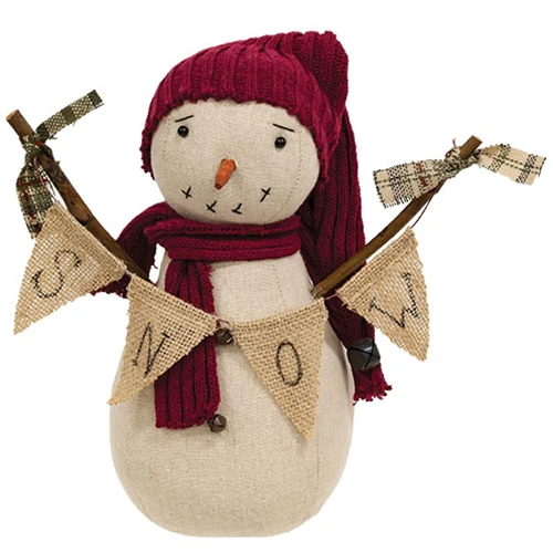 Snowman Doll with "Snow" Banner - Image 2