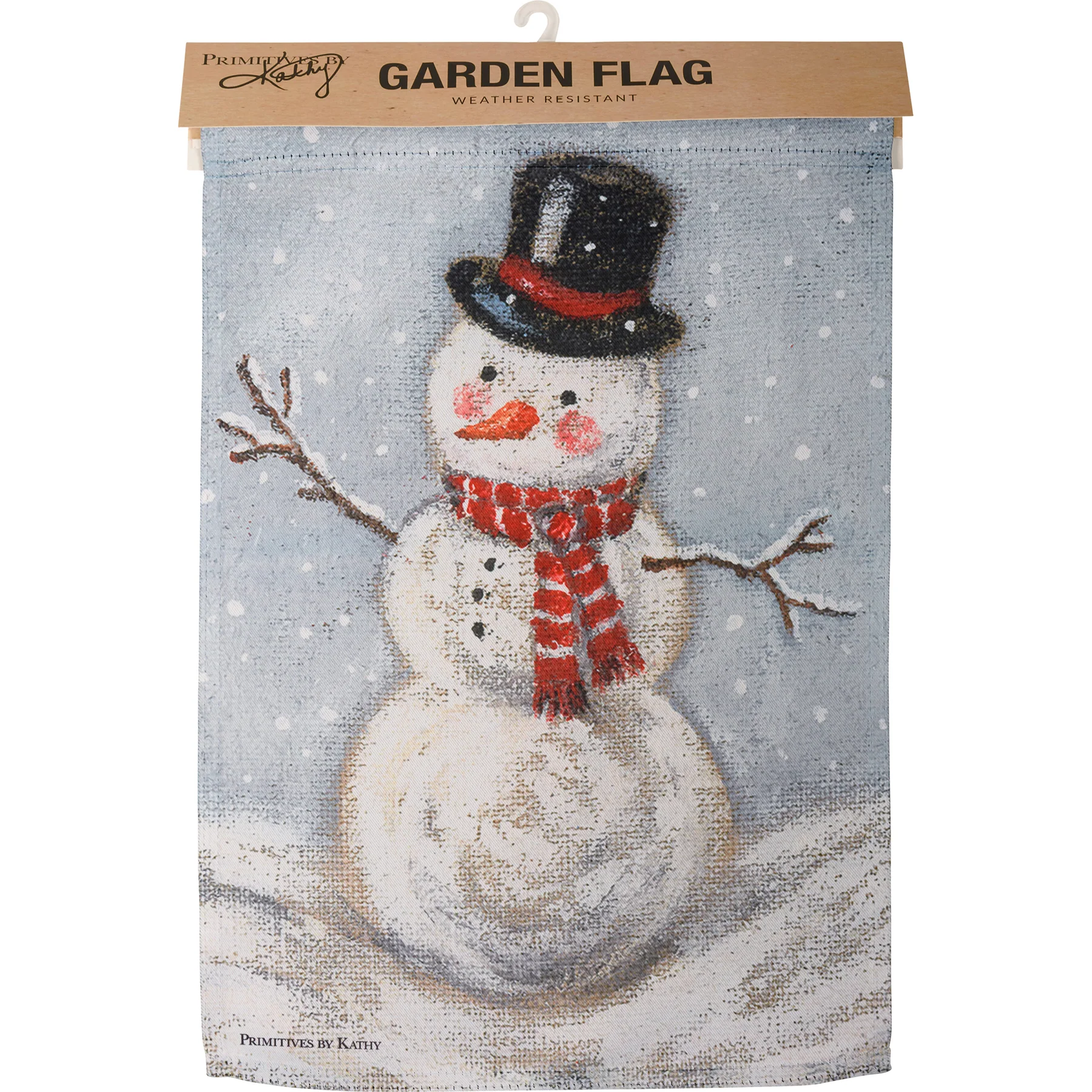 Snowman In The Snow Garden Flag - Image 2