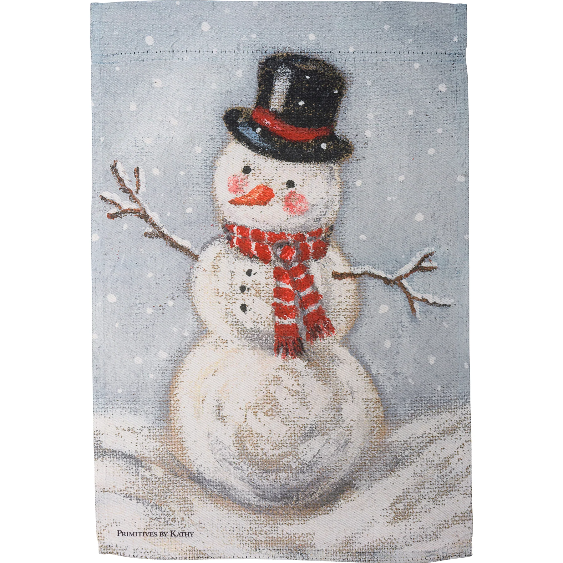 Snowman In The Snow Garden Flag - Image 3