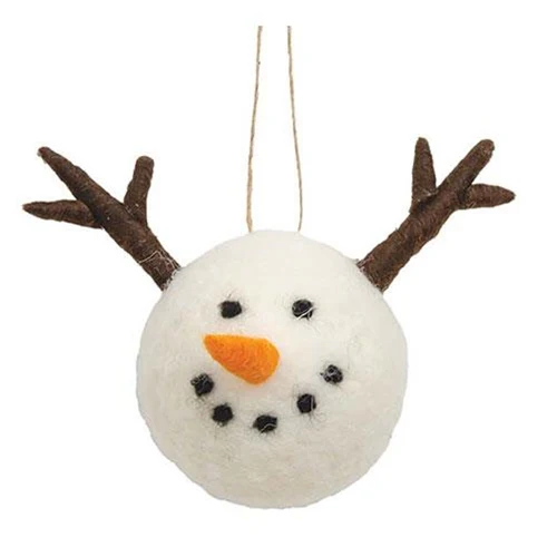 ๐ Snowman Reindeer Felt Wool Ornament - Image 2