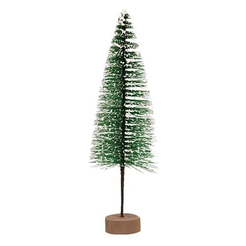 Snowy Bottle Brush 10" Faux Evergreen Tree - Image 2