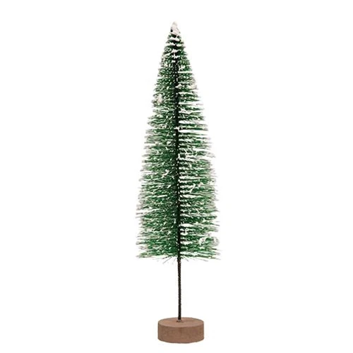π Snowy Bottle Brush 12" Faux Evergreen Tree - Image 2