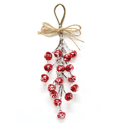 ๐ Snowy Red Mini Jingle Bell Teardrop