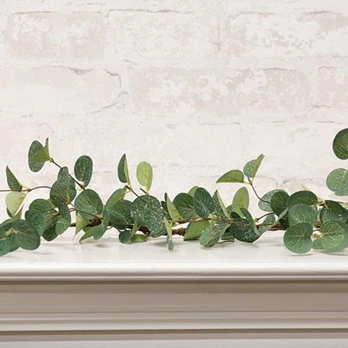 Snowy Silver Dollar 7 Ft Faux Foliage Garland