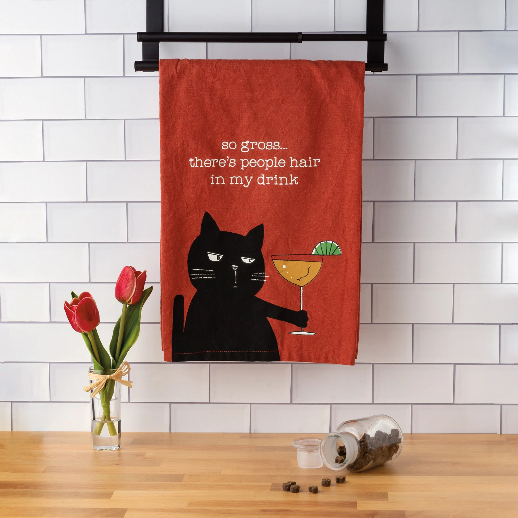 💙 So Gross There's People Hair In My Drink Cat Kitchen Towel - Image 4