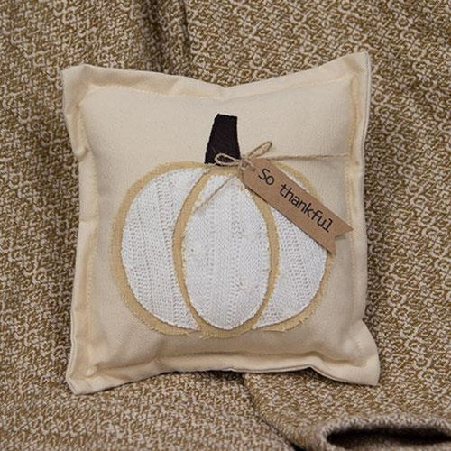 So Thankful Cream Pumpkin 8" Small Decorative Pillow - Image 2