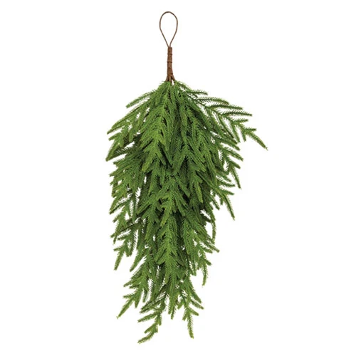 Soft Touch Norfolk Pine 30" Faux Evergreen Teardrop