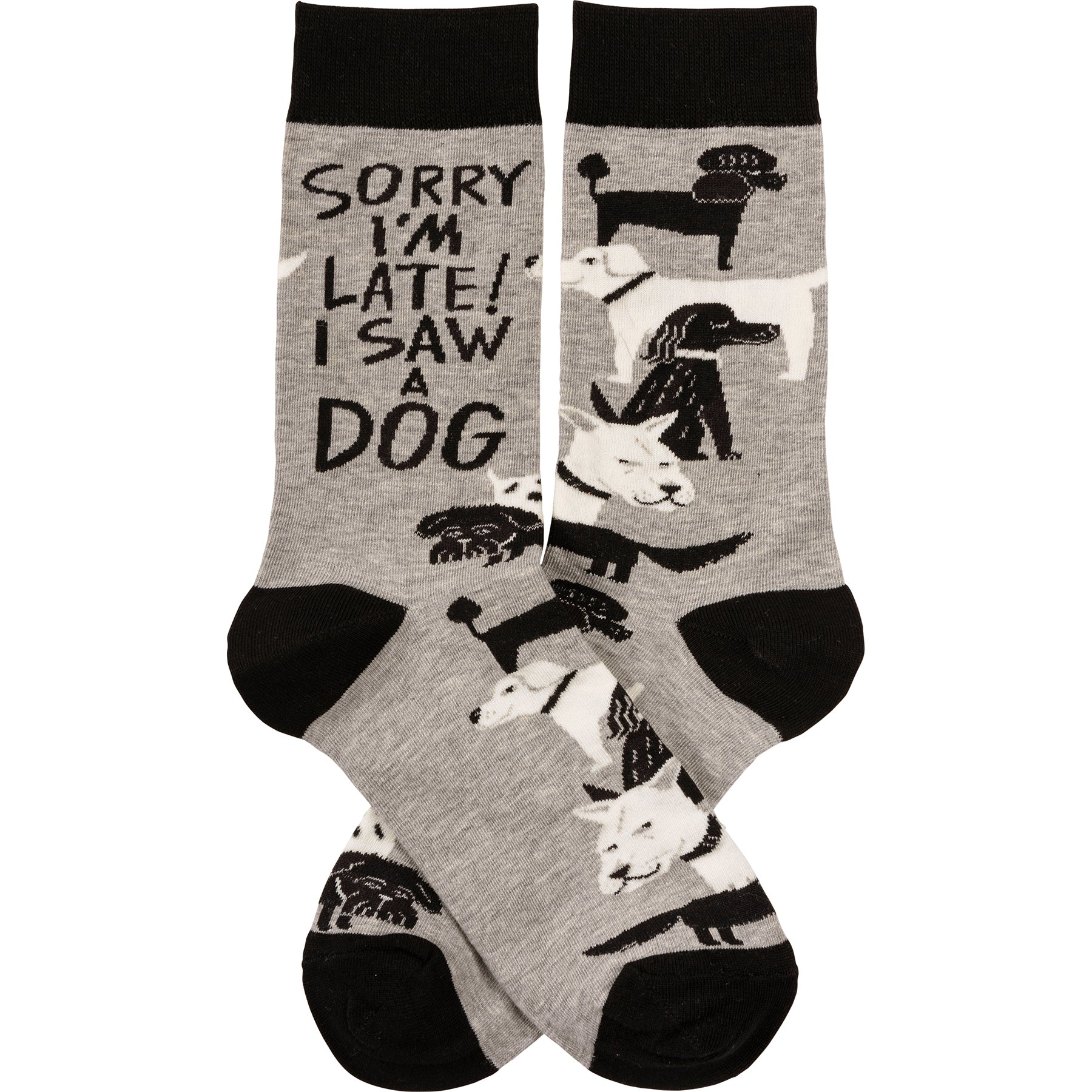 💙 Sorry I'm Late I Saw A Dog Unisex Fun Socks - Image 3
