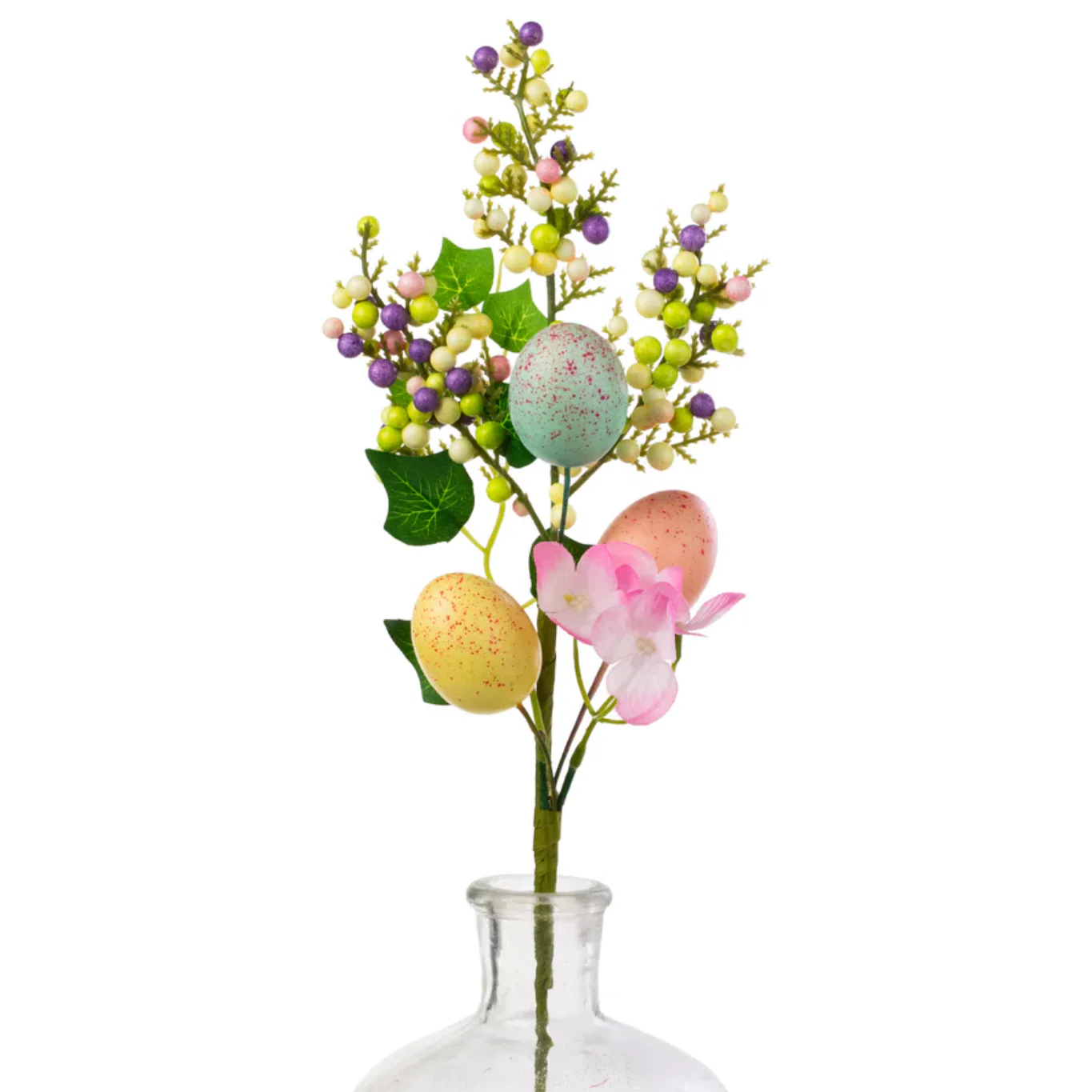 Speckled Easter Eggs Flowers and Berries 18" Faux Pick