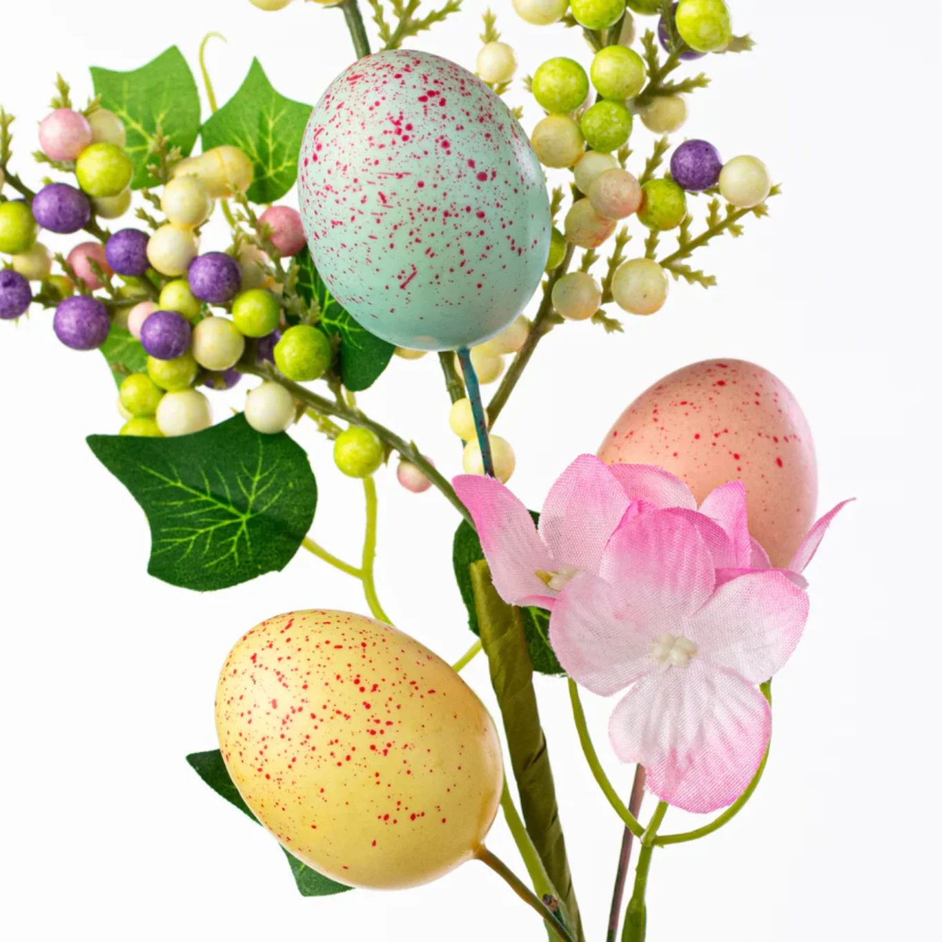 Speckled Easter Eggs Flowers and Berries 18" Faux Pick - Image 2