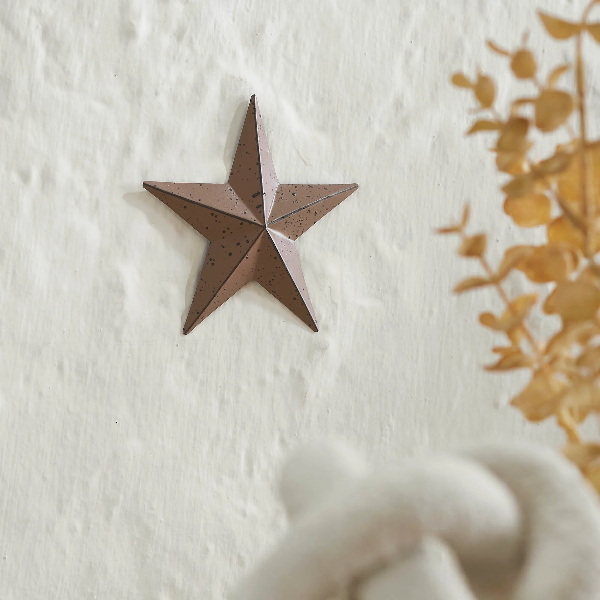Speckled Rust Brown Distressed 4" Metal Star