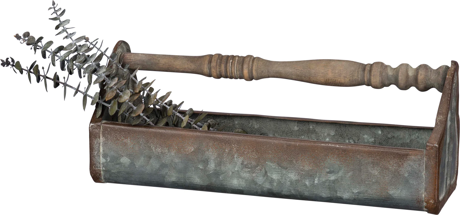 💙 Spindle Handle Galvanized Metal Tray - Image 3