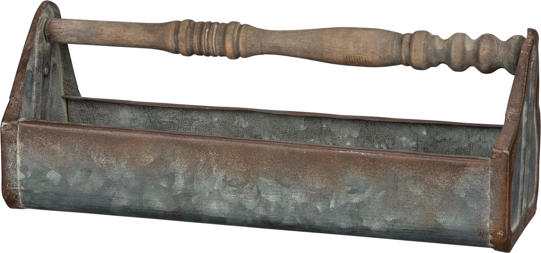 💙 Spindle Handle Galvanized Metal Tray - Image 4