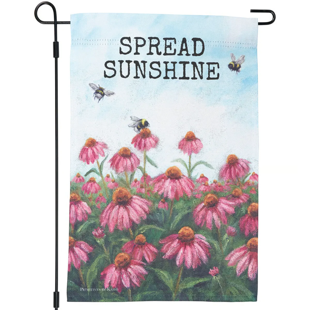 Spread Sunshine Pink Coneflower Garden Flag