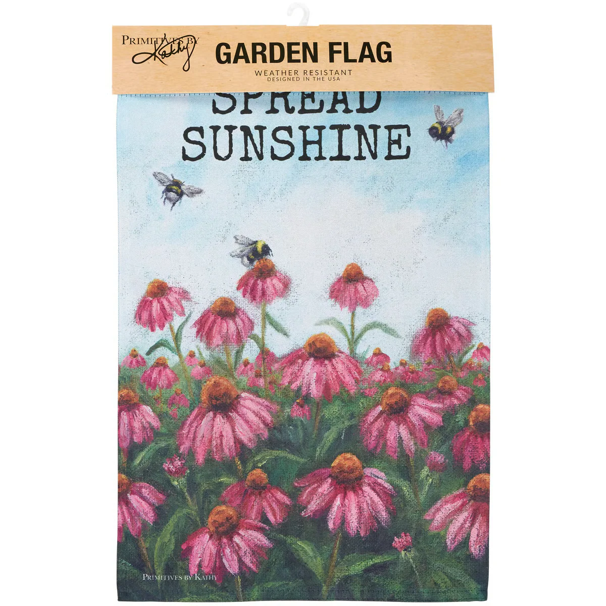 Spread Sunshine Pink Coneflower Garden Flag - Image 4