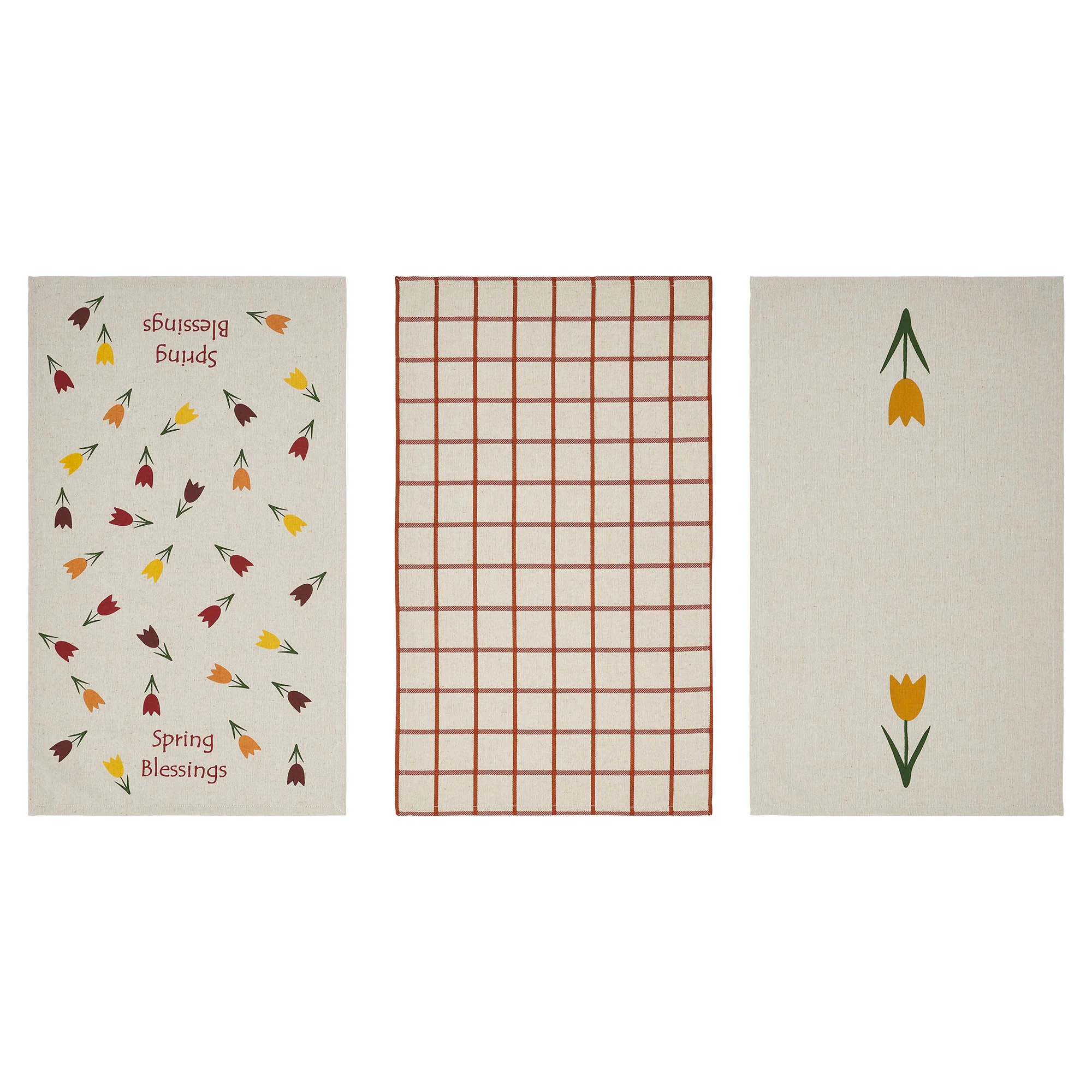 Spring In Bloom Spring Blessings & Tulips Tea Towel Set of 3 - Image 3