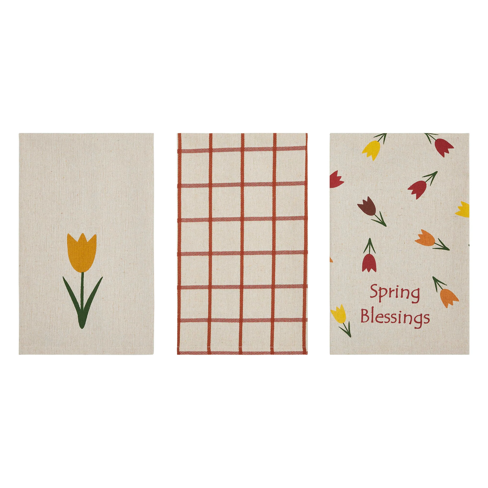Spring In Bloom Spring Blessings & Tulips Tea Towel Set of 3 - Image 4