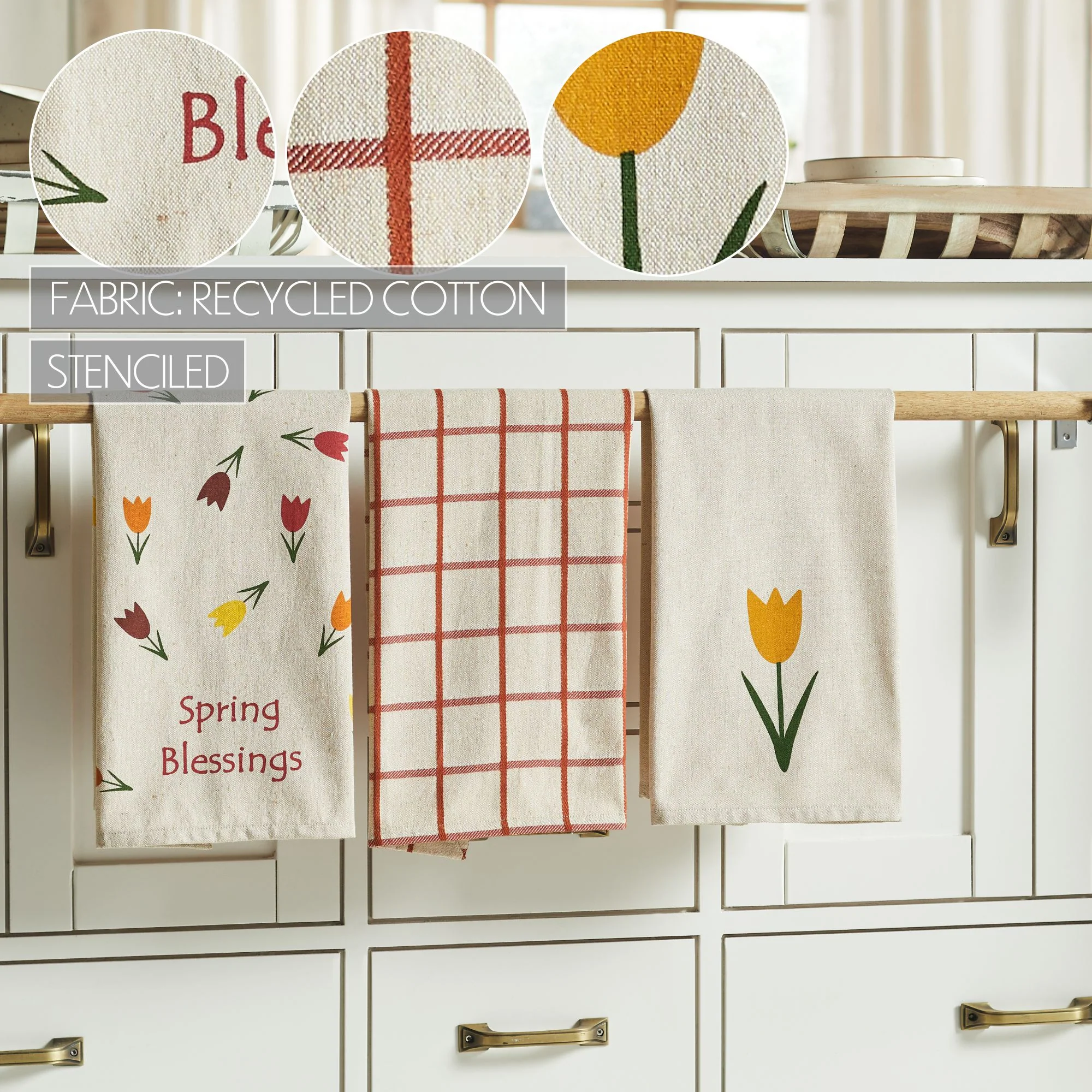 Spring In Bloom Spring Blessings & Tulips Tea Towel Set of 3 - Image 6