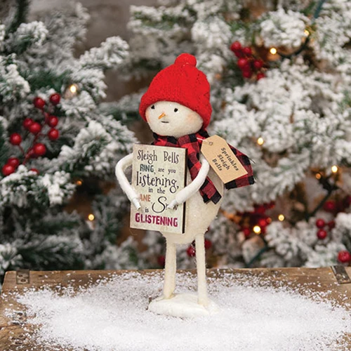 Sprinkles Sleigh Bells Standing Snowman with Sign - Image 2