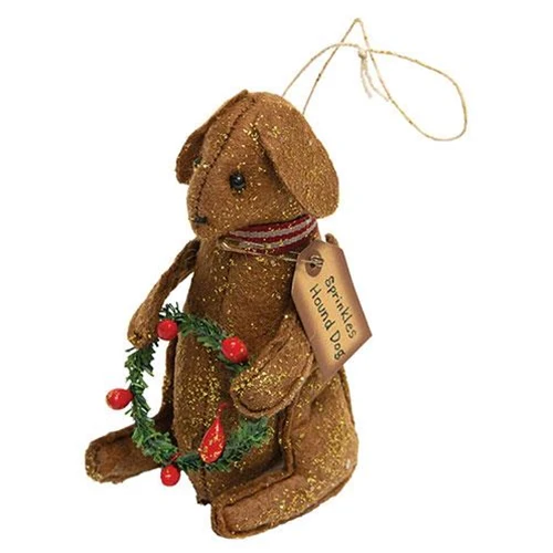 Sprinkles The Hound Dog Felt Ornament