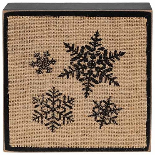 Stamped Burlap Snowflake 6" Box Sign - Image 2
