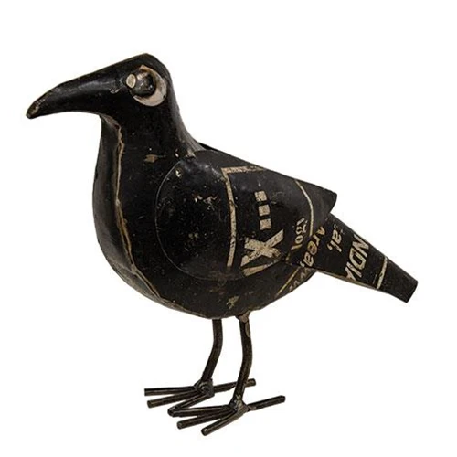 💙 Standing Recycled Metal Crow