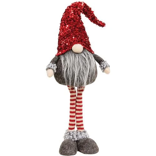Standing Red Sequin Tall 22.5" H Gnome - Image 2
