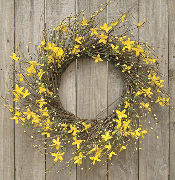 Star Forsythia and Twig 20" Wreath