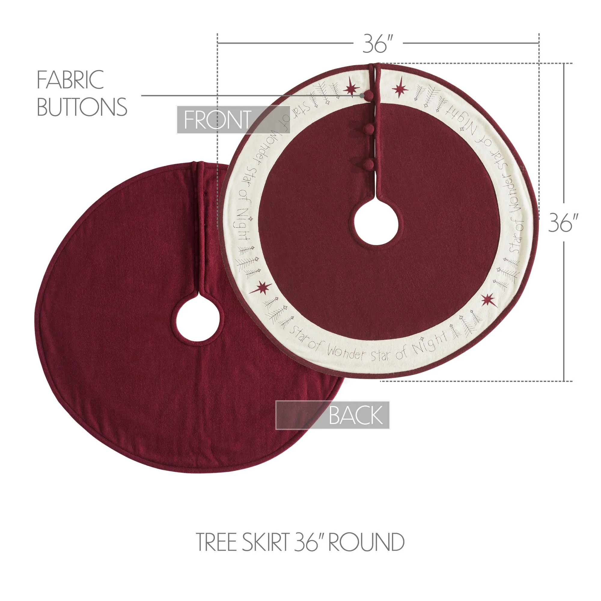 Star of Wonder 36" Diameter Christmas Tree Skirt - Image 4