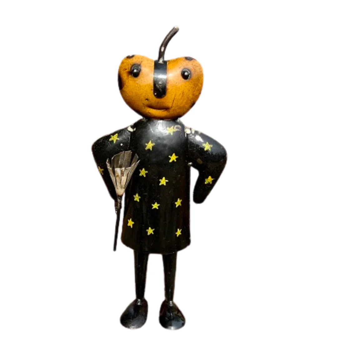 Starry Pumpkin Recycled Metal Figurine 12.75" H - Image 2