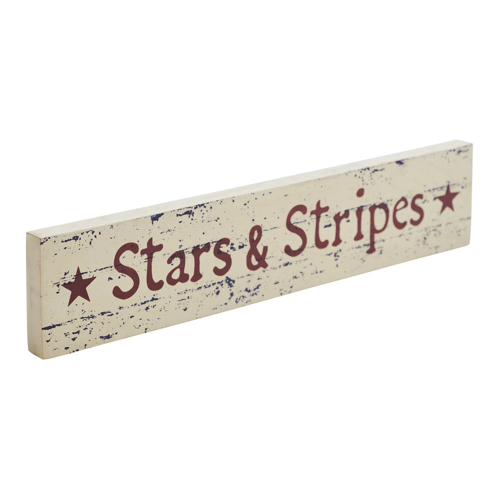 Stars & Stripes 12" Distressed Wooden Sign 2.75x13 - Image 2