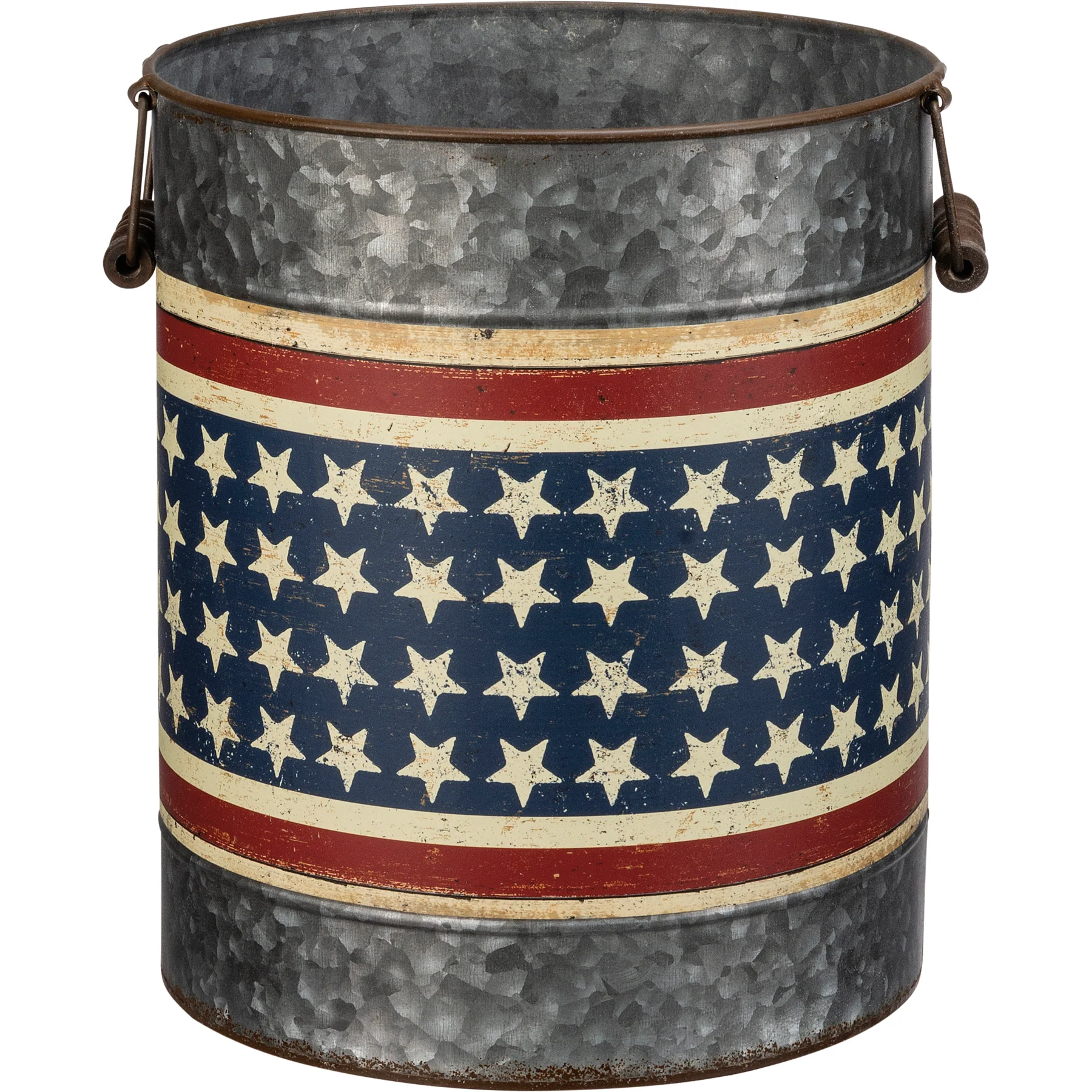 💙 Stars & Stripes Americana Galvanized Bucket 11.75" H