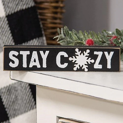 💙 Stay Cozy Snowflake 7" Wooden Block Sign
