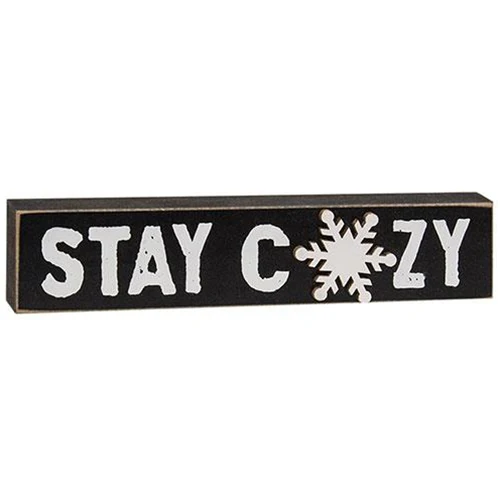💙 Stay Cozy Snowflake 7" Wooden Block Sign - Image 2