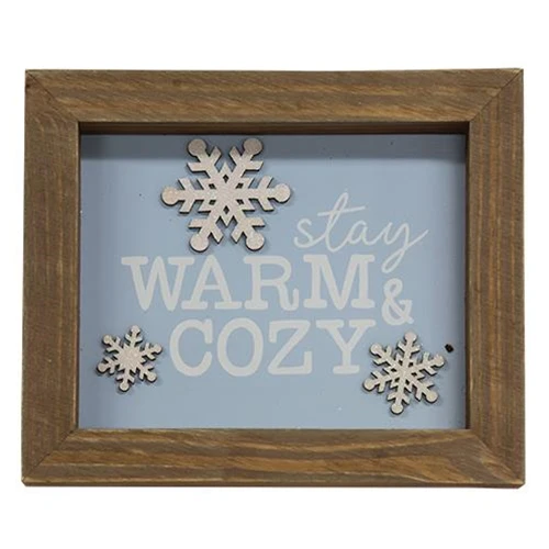 Stay Warm & Cozy Snowflake 6" Framed Sign - Image 2