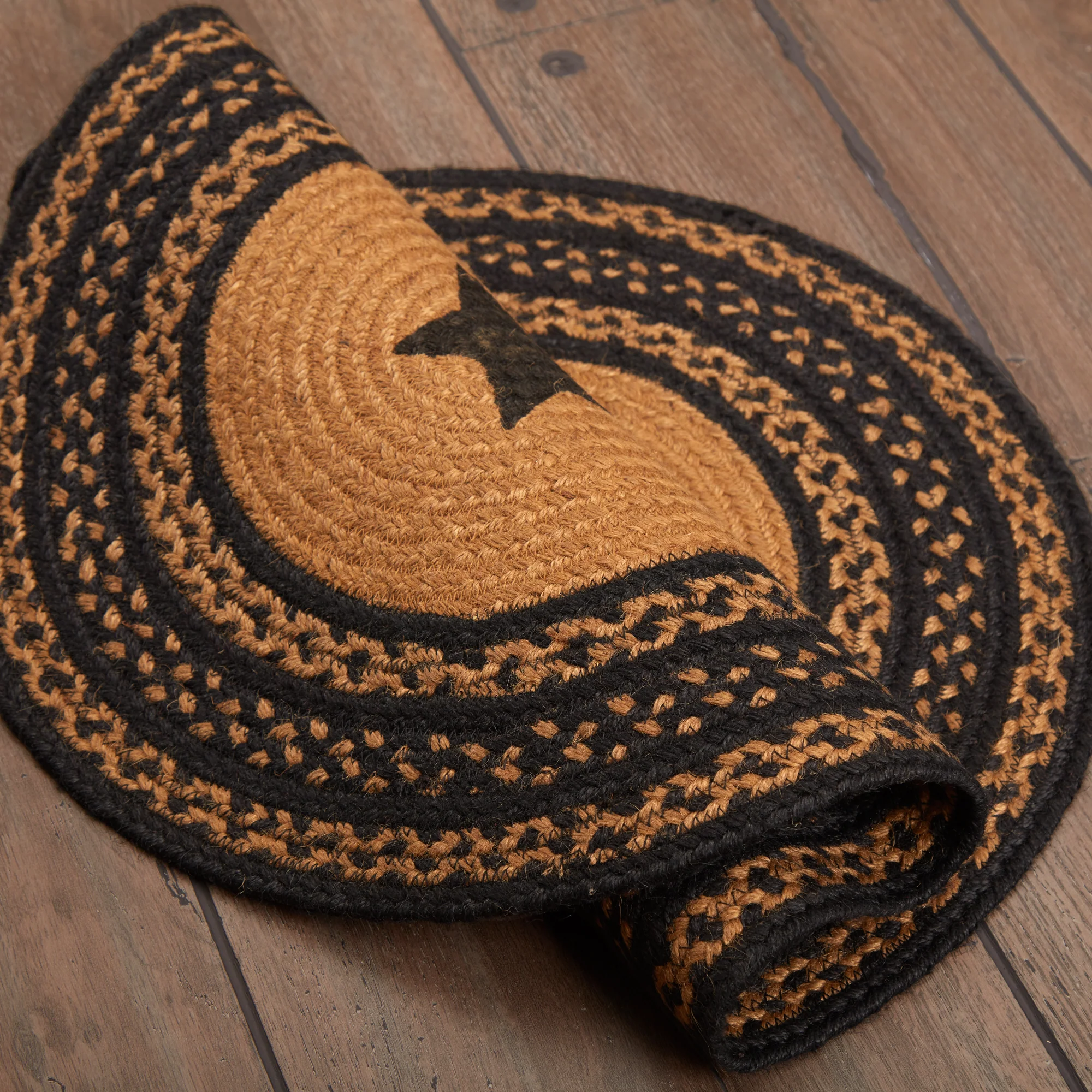 Stencil Stars Farmhouse Oval Jute Rug Oval - Image 3