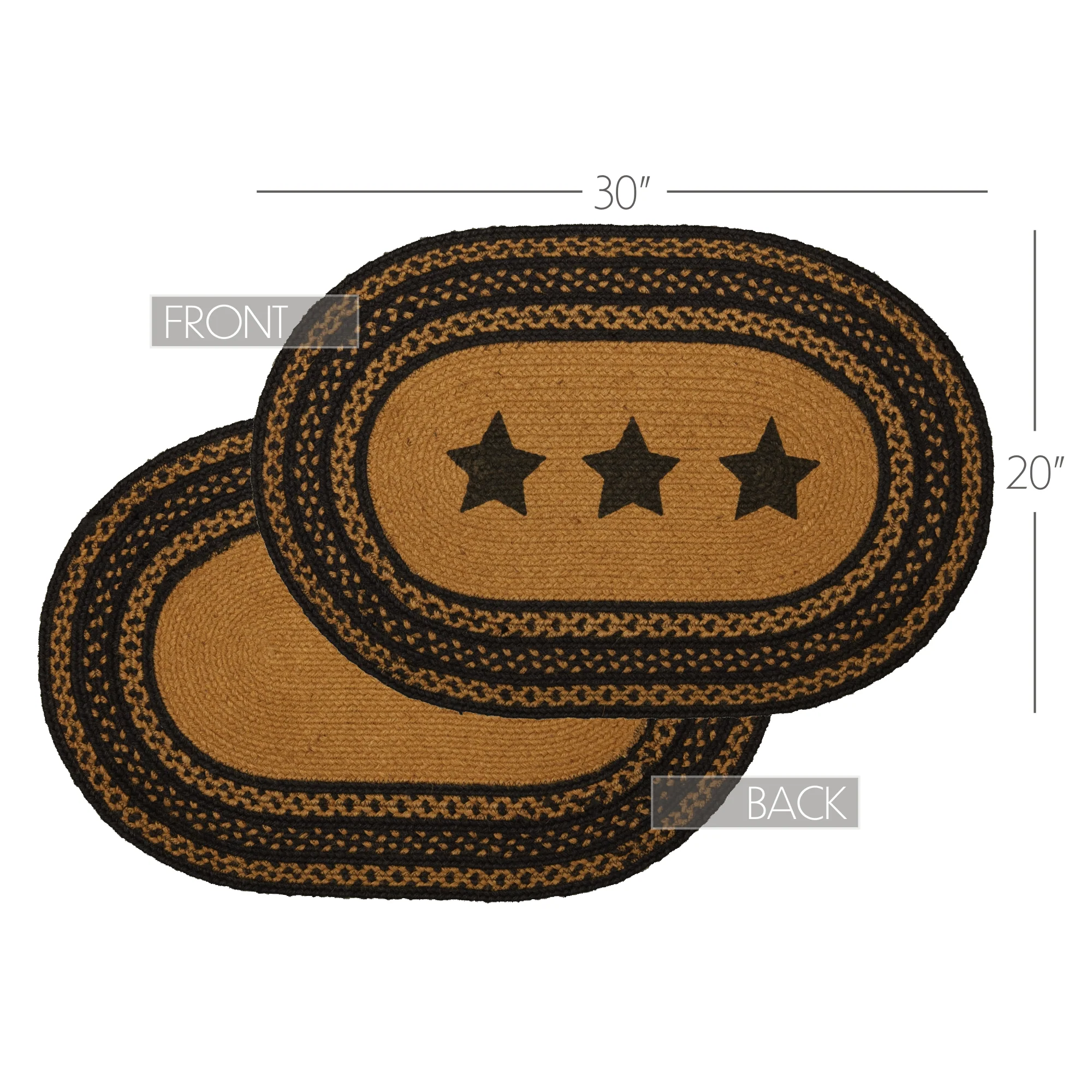 Stencil Stars Farmhouse Oval Jute Rug Oval - Image 4