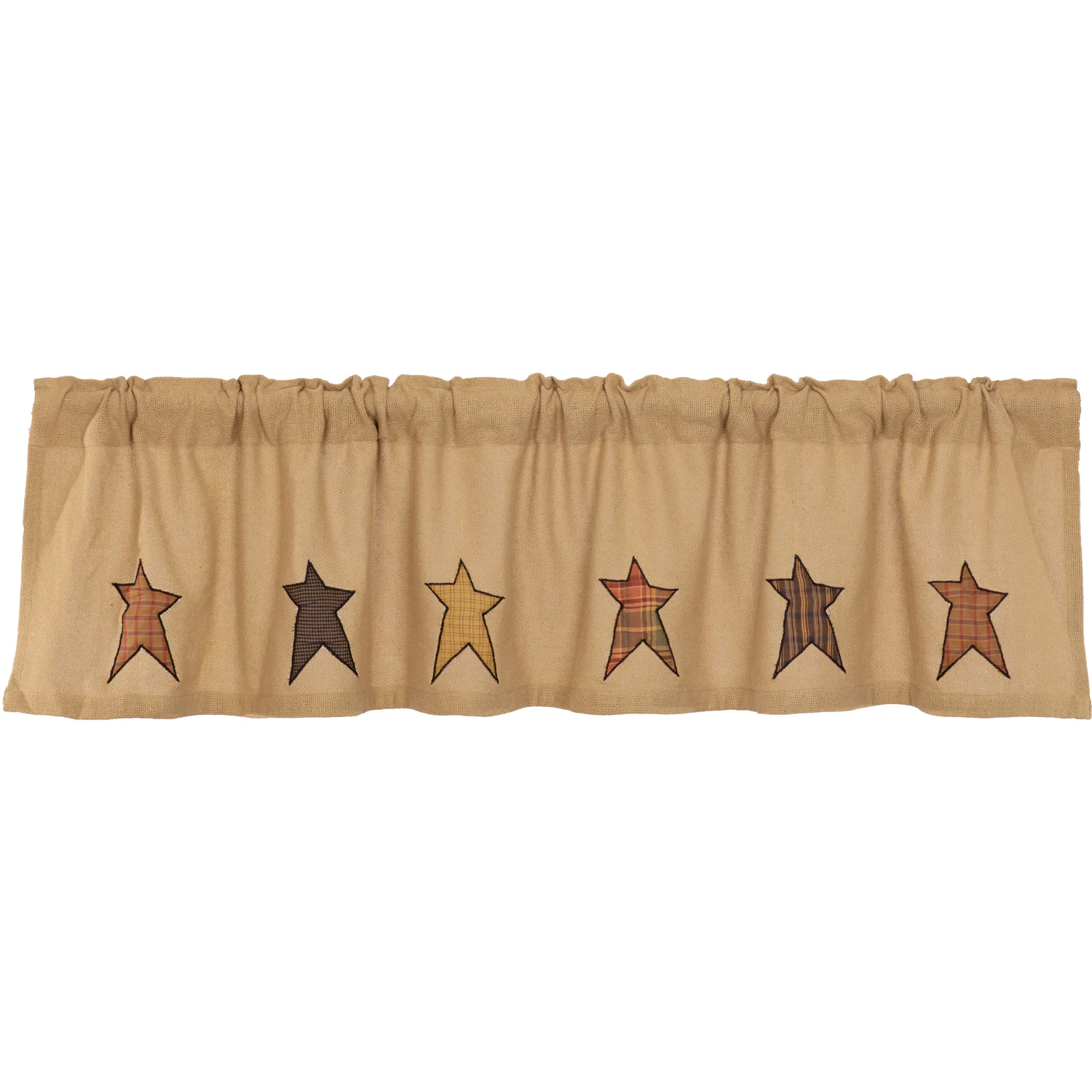 Stratton Burlap Applique Star Valance 16'' x 72'' - Image 4
