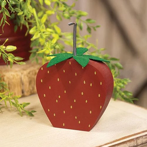 💙 Strawberry 5.25" H Wooden Chunky Sitter - Image 2