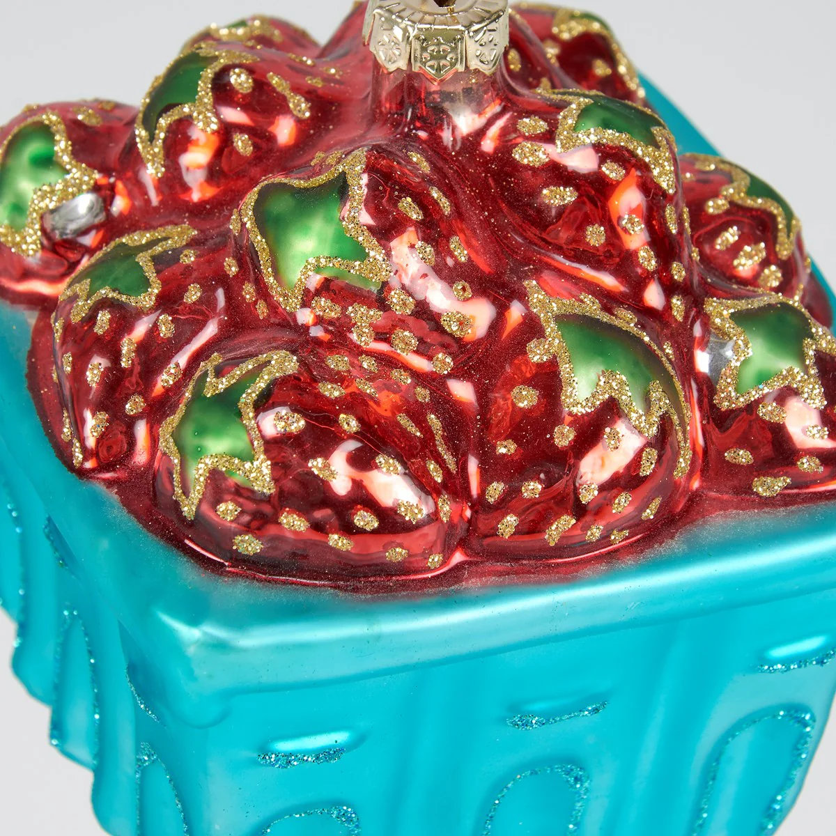 Strawberry Basket Glass Ornament - Image 4
