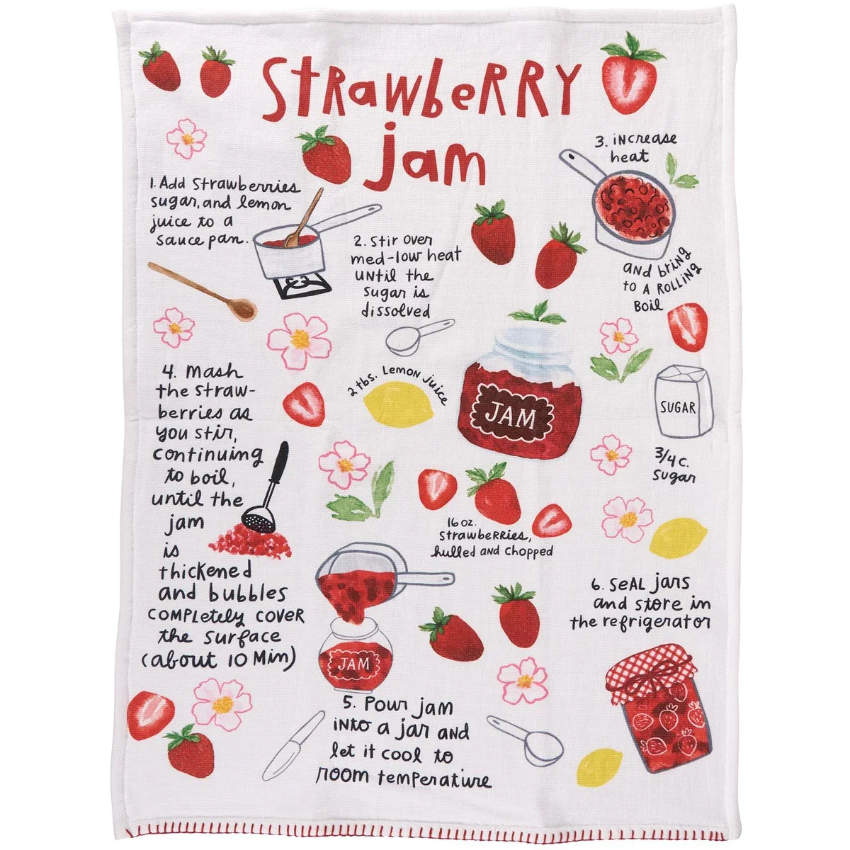 Strawberry Jam Recipe Kitchen Towel - Image 3